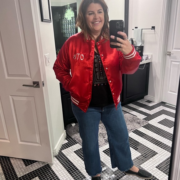 Greenday Rev Rad Red Satin Bomber Jacket - Picture 4 of 4